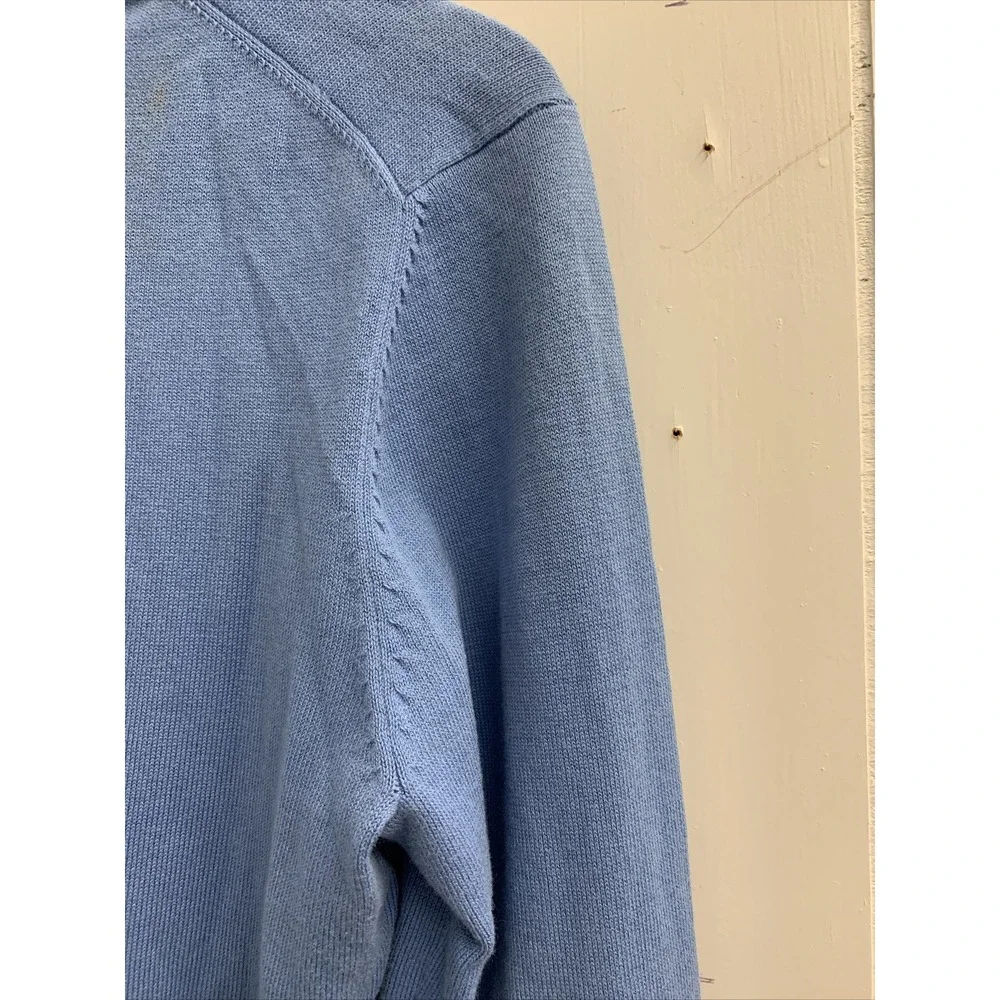 Cutter & Buck Sweater Medium‎ Pullover Unisex Womens y2k V-Neck Blue 100% Cotton